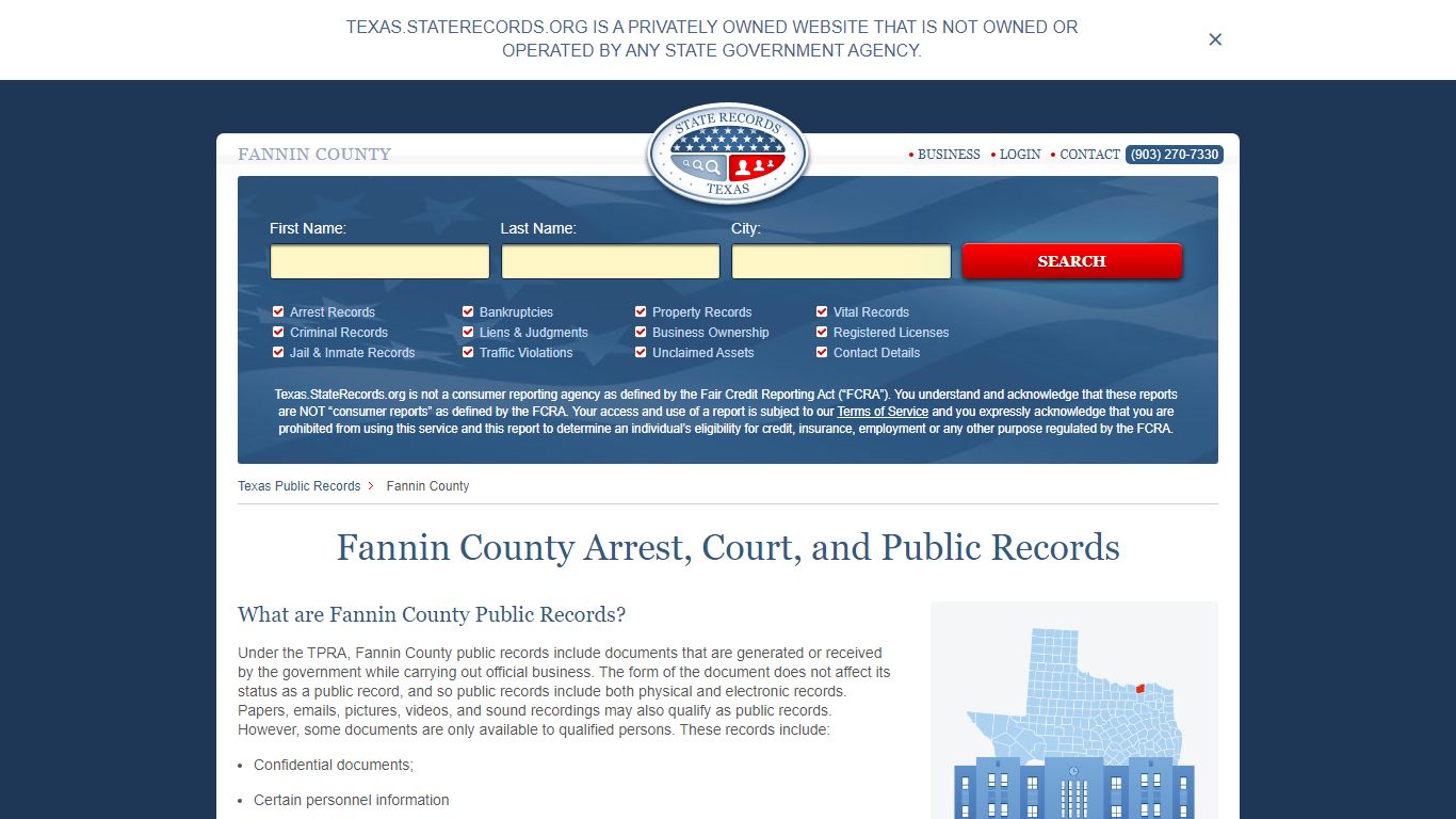 Fannin County Arrest, Court, and Public Records